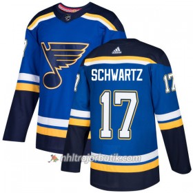 Män Ishockey St. Louis Blues Tröja Jaden Schwartz 17 Adidas 2017-2018 Blå Authentic